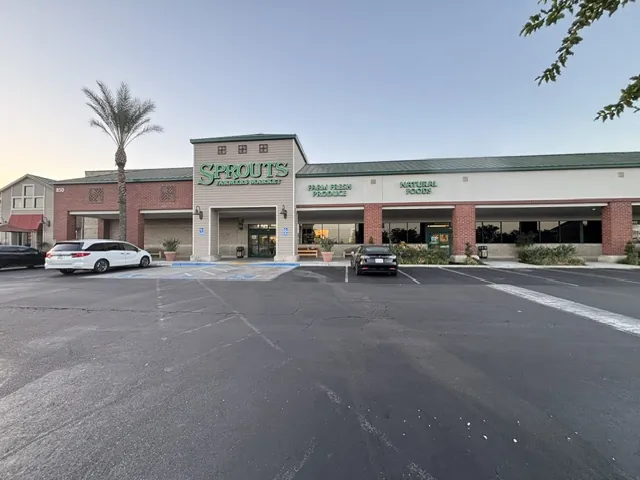 Trading Post retail center in Clovis, CA, with Sprouts Farmers Market storefront